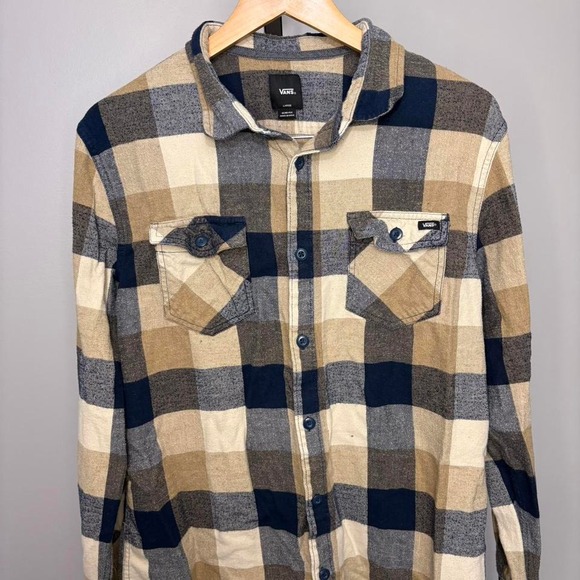 Vans Cream and blue flannel shirt - Picture 1 of 5